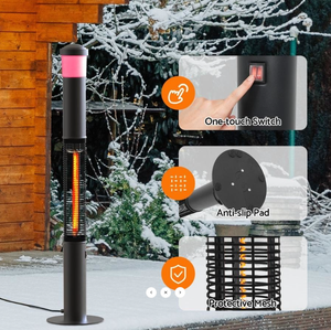 Chauffe-terrasse infrarouge halogène commercial Henruite de style moderne 1500 W pour jardin, café et restaurant - Product Image 2