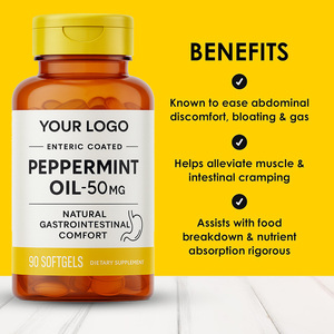 Complément alimentaire à base d'huile de menthe poivrée naturelle en gélules à libération enterique 50 mg pour le confort digestif 90 gélules certifiées GMP - Product Image 3