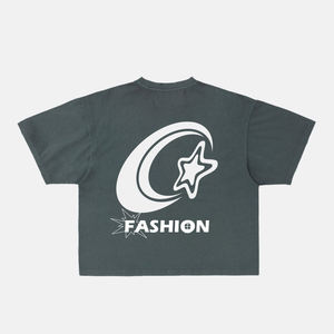 Maglietta Unisex stampata a spalla rilassata all'ingrosso con Logo personalizzato per gli uomini - Product Image 2