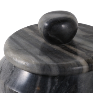 Vaso Decorativo in Marmo Intagliato con Coperchio, Elemento d'Arredo Contemporaneo per Soggiorno e Ufficio - Product Image 6