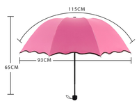 Parapluie pliable de styliste, à 3 couleurs changeantes, motif de fleurs, pluie, uv, pour femmes