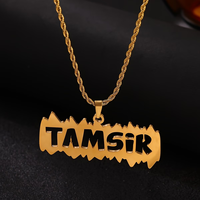 Collier avec plaque nominative en acier inoxydable de style hip-hop pour homme, certifié CE, plaqué or 18 carats PVD, pour un cadeau de la fête des pères