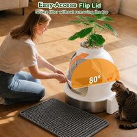 Enclos pour bac à litière en acier inoxydable OEM avec plante artificielle, bac à litière décoratif extra large pour chat, meuble