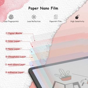 Protector de Pantalla con Diseño Paperfeel para iPad Air/<span class=keywords><strong>Pro</strong></span> 13 11 M5 2026, Mate, Antideslumbrante, Textura de Dibujo en Papel, Adhesivo Completo - Product Image 2