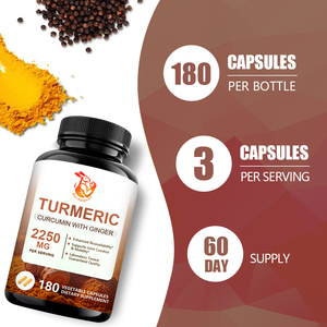 Private Label <b>Turmeric</b> Capsules Improve Immune Muscle Support Herbal Supplement with Ginger <b>Black</b> Pepper <b>Turmeric</b> Capsules - Product Image 6