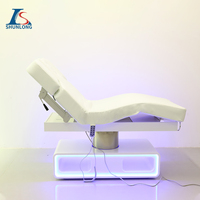 Nouveau lit de cils incurvé de beauté pour salon lit de table de massage en cuir blanc lit esthétique cosmétique à commande électrique à 4 moteurs