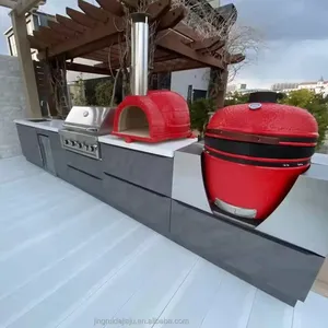 outdoor bbq möbel grünes ei modularer outdoor-küchenschrank 304 316 edelstahl mit pizzaofen outdoor-küche