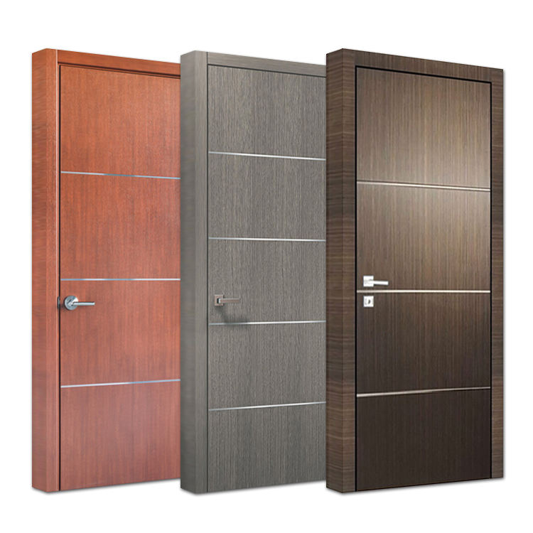 Simple Design Interior Room Single Leaf Timber Wood Board Doors New Model  Modern Bedroom Plywood Wooden Flush Door