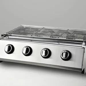 Kommerzielle Hot Sale Power Save Tischplatte Gas grill Grill im Freien 4 Brenner und 6 Brenner Kopf Grill