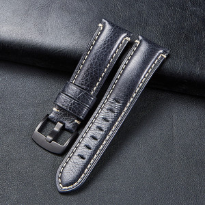 Bracelet <span class=keywords><strong>Vintage</strong></span> en cuir de veau italien pour hommes, sortie d'usine, 20mm, 22mm, 24mm, 26mm - Product Image 6