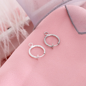 Clip-On Hoop <b>Earrings</b> Silver Plated Zinc Alloy For Women Fashion Jewelry Accessories - Product Image 2