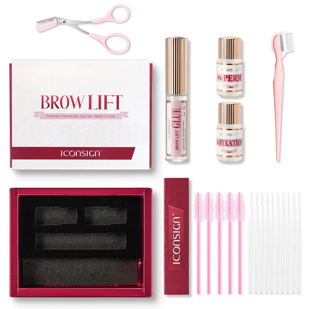 IKA-021 ICONSIGN vegan livre FAST brow perming kit vegan livre cílios sobrancelhas laminação kit profissional para salão de beleza