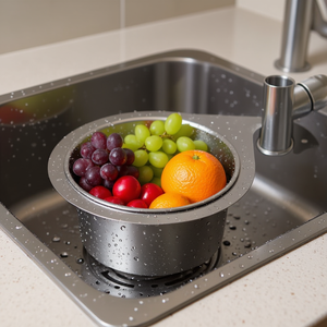 Cesta de drenaje de acero inoxidable Js Swan, 1 unidad, colador de fregadero de cocina con drenaje eficiente, utensilio de cocina - Product Image 2