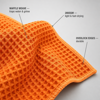 Serviette en microfibre gaufrée 280 g/m² pour vitres 40x60cm – Anti-traces, sans peluches, sans rayures, séchage rapide – Chiffon pour pare-brise avec logo personnalisé