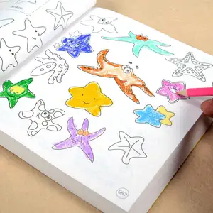 Customized Painting Children Coloring Book With Pencil And Crayon