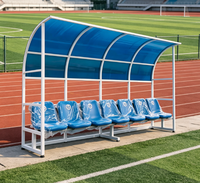Abri mobile pour équipe de football avec toit en polycarbonate, banc portable pour les joueurs réservistes, pour utilisation sur les terrains de sport et les stades