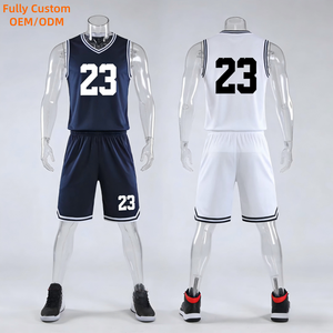 Vêtements de basket-ball réversibles personnalisés, imprimés par sublimation, nom et numéro personnalisés pour la compétition, ensemble d'uniformes de basket-ball - Product Image 1