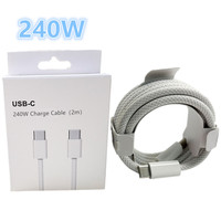 Cable Trenzado USB-C de 1m 2m 240W 60W al por Mayor con Caja de Venta al por Menor, Cable de Carga Rápida PD TIPO C de 20W para iPhone 15/16/17 18 Pro Max