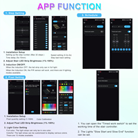 Contrôleur d'éclairage intelligent pour escalier avec capteur de mouvement, éclairage latéral RGB à défilement, application et télécommande RF, 32 étapes, lumières dynamiques courantes, contrôleur intérieur