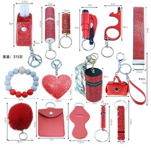 Bộ móc khóa tự vệ nữ bằng hợp kim kẽm an toàn, thân thiện với môi trường, đính đá, kèm chuông báo động cá nhân, bán buôn - Product Image 3