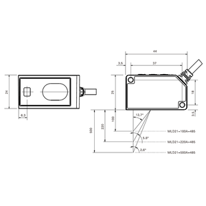 เซ็นเซอร์วัดระยะทางด้วยเลเซอร์ความแม่นยำสูง MLD21-500A MLD21-220A-485 ระยะ 300-700 มม. 4-20mA อะนาล็อกเอาต์พุต IP67 สำหรับการตรวจจับตำแหน่ง - Product Image 5