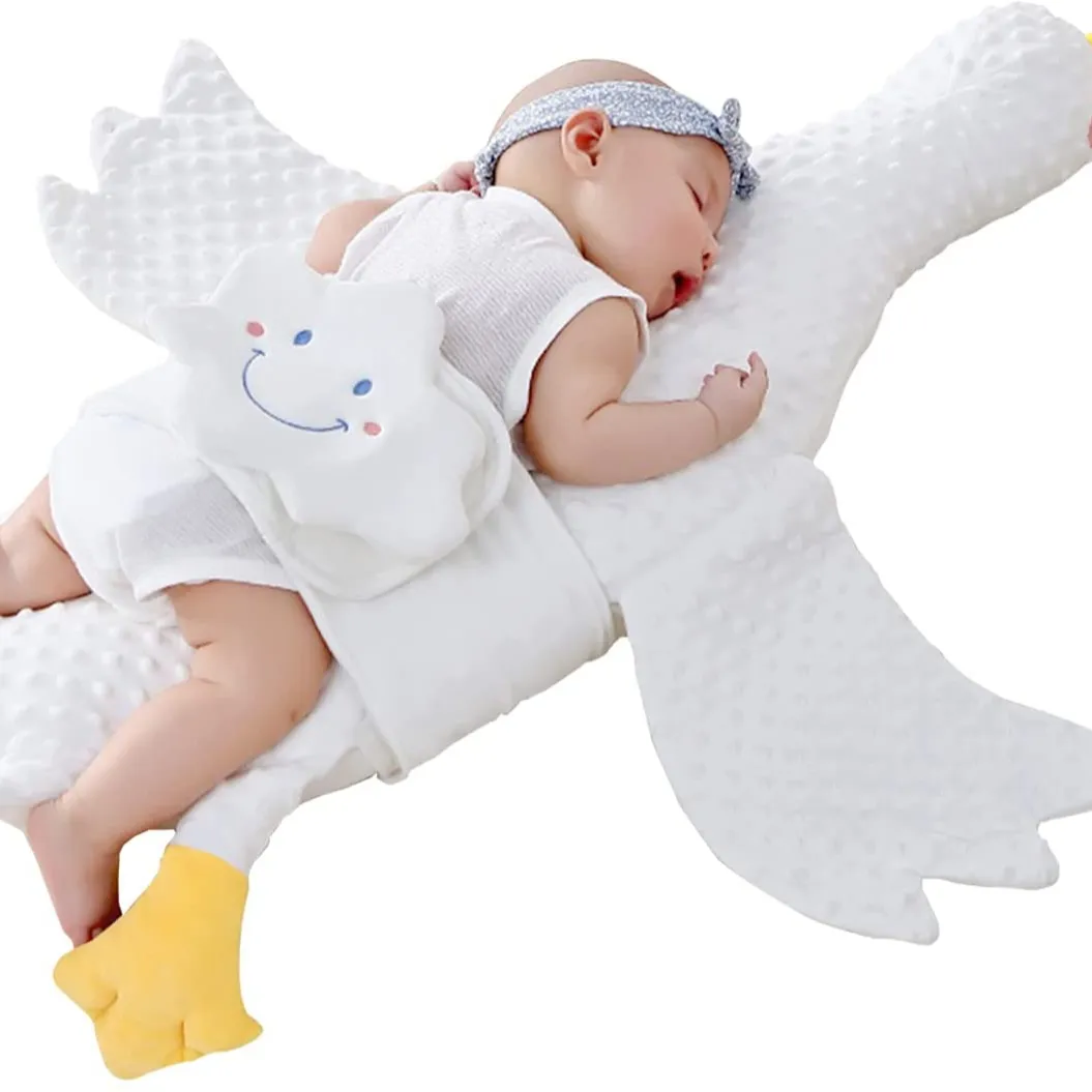 Almohada de peluche de ganso para bebé, cojín relajante para guardería/niños