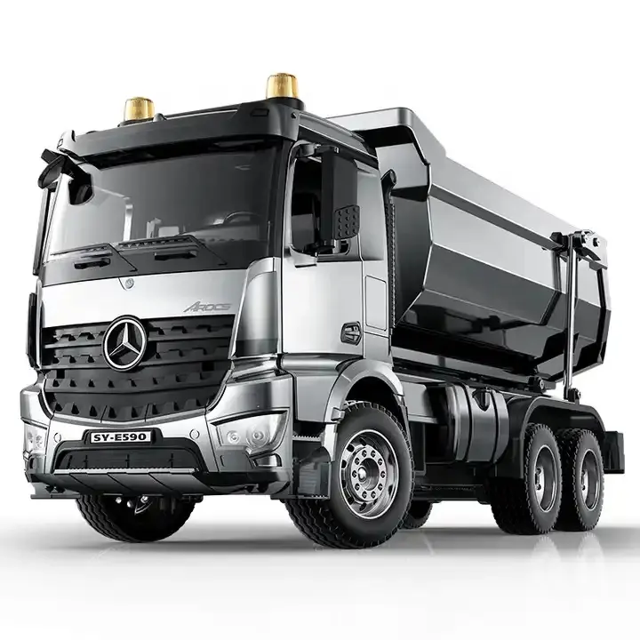 Çift E 1/20 E590 alaşım RC kamyon mercedes-benz paletli 2.4G uzaktan kumandalı araba modeli damperli kamyonlar traktör arabalar oyuncak üst satıcı