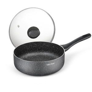 Sartén Antiadherente de Piedra Maifan de 24 CM, Profunda, con <span class=keywords><strong>Tapa</strong></span> de Vidrio, Compatible con Estufas de Inducción y Gas, Capacidad de 3L, Resistente al Calor - Product Image 1