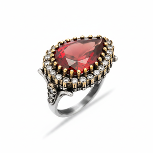 <b>Silver</b> Jewelry With <b>Garnet</b> Gemstones Ottoman Design Wholesale Handcrafted Authentic 925 Sterling <b>Silver</b> Jewelry <b>Ring</b> - Product Image 2