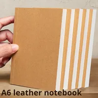 Carnet de notes A4 en cuir de vachette rétro, ligné horizontal, épaissi, vierge, pour cadeau, cartographie mentale, journal étudiant, carnet de grille