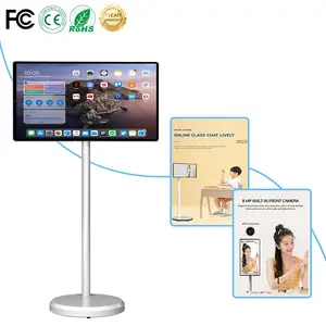 Outdoor Live Apparatuur 21.5 Inch Smart Tv Touch Lcd Interactie Scherm Android12 Standby 5H Ingebouwde Batterij Gym Gaming Live Kamer