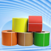 Papier thermique coloré rouge/jaune/bleu/vert, autocollants adhésifs imperméables et résistants à l'huile, utilisation express, impression de codes-barres