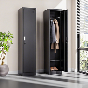 Casier vestiaire individuel en acier à 2 portes pour personnel, armoire de rangement métallique pour vêtements de sport et employés - Product Image 3