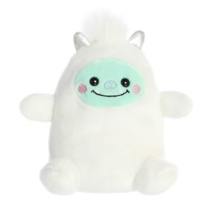 Lindo Peluche <span class=keywords><strong>de</strong></span> <span class=keywords><strong>Yeti</strong></span> Blanco, Muñeco <span class=keywords><strong>de</strong></span> Peluche <span class=keywords><strong>de</strong></span> Monstruo <span class=keywords><strong>de</strong></span> Nieve <span class=keywords><strong>de</strong></span> Dibujos Animados con Cuernos Plateados - Product Image 1