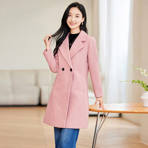 In tinta unita stile coreano cappotto lungo in lana per donna donna autunno inverno Cardigan con bottone sul risvolto Casual Design traspirante - Product Image 2