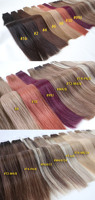 Extensiones de Cabello Profesionales de 20 Pulgadas, 50g, Cabello Humano Virgen Real, Genius Wefts, Balayage Marrón Chocolate