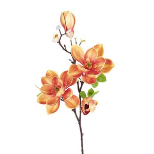 Fleur artificielle de magnolia, branche unique de 100 cm de long, décoration de mariage, matériau en mousse, rose et blanc, arrangement floral - Product Image 4