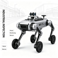 Robot chien quadrupède M1 Smart Navigation Pro à roues et jambes, pour usage commercial et industriel, avec boîte de vitesses motorisée, PLC et intelligence artificielle, en métal et caoutchouc