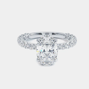 Bague moderne en or blanc 18 carats avec pierres et diamants, taille princesse, multi-pierres, pour demande en mariage, mariage, anniversaire - Product Image 4