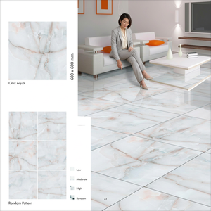 Commercial Porcelain Floor <b>Tiles</b> 600x600mm Non Slip Glossy Finish Hotel Villa Flooring Ceramic Glazed <b>Tile</b> - Product Image 4