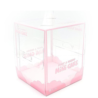 Boîte à gâteau rose surélevée de 4 pouces, emballage portable pour desserts de la Saint-Valentin, boîte cadeau d'anniversaire, vente transfrontalière
