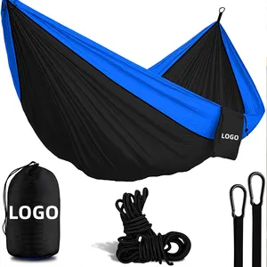 Camping Hammock Hammock Manufacturer Wholesale OEM Canvas Nylon Garden Foldable Portable Hanging Hammocks 4 In 1 Hammock Outdoor Camping Hammock Swing