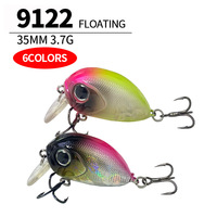 Leurre dur flottant Crankbait 35mm/37g Minnow, design rock-and-roll robuste, leurres pour la pêche en courant avec hameçons, modèle