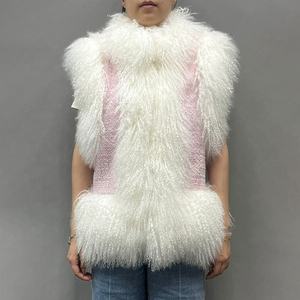 เสื้อกั๊กขนแกะ2024สำหรับผู้หญิงเสื้อกั๊กขนสัตว์แบบมองโกเลียขนปุยหรูหราฤดูหนาว - Product Image 2