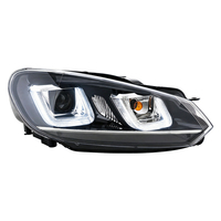 Ensemble de phares LED pour VW Golf 6 2009-2012, DRL, réglage dynamique, double lentille de projecteur en U, accessoires automobiles