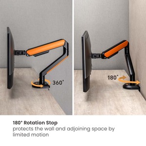 Bras de moniteur de jeu double lumière rvb LDT63-C024GL support de montage de bureau à ressort mécanique réglable support d'écran LCD convient à 17 " - 32" - Product Image 4