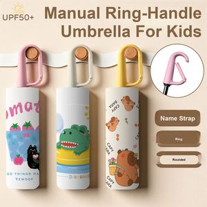 ร่มกันแดด UPF50 แบบพับ 3 ตอน 8 ซี่โครง ขนาด 100 ซม. น้ำหนักเบา 360 กรัม พร้อมหูหิ้วคาราไบเนอร์ป้องกันการสูญหาย ลายการ์ตูนพิมพ์ดิจิทัล สำหรับเด็กนักเรียน - Product Image 2