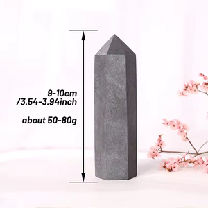 Punta de Shungita Pulida a Mano al por Mayor, Varita de Piedra Curativa, Torre de Shungita, Colección de Minerales para el Hogar - Product Image 4