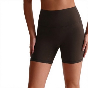 Nouveaux shorts <span class=keywords><strong>de</strong></span> yoga respirants et extensibles, style européen et <span class=keywords><strong>américain</strong></span>, double face brossée, sensation peau nue, coupe ajustée - Product Image 1