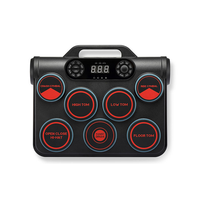 Smart LED Stereo Portable Electronic Drum Kit, Rechargeable Percussion Instrument for Beginners